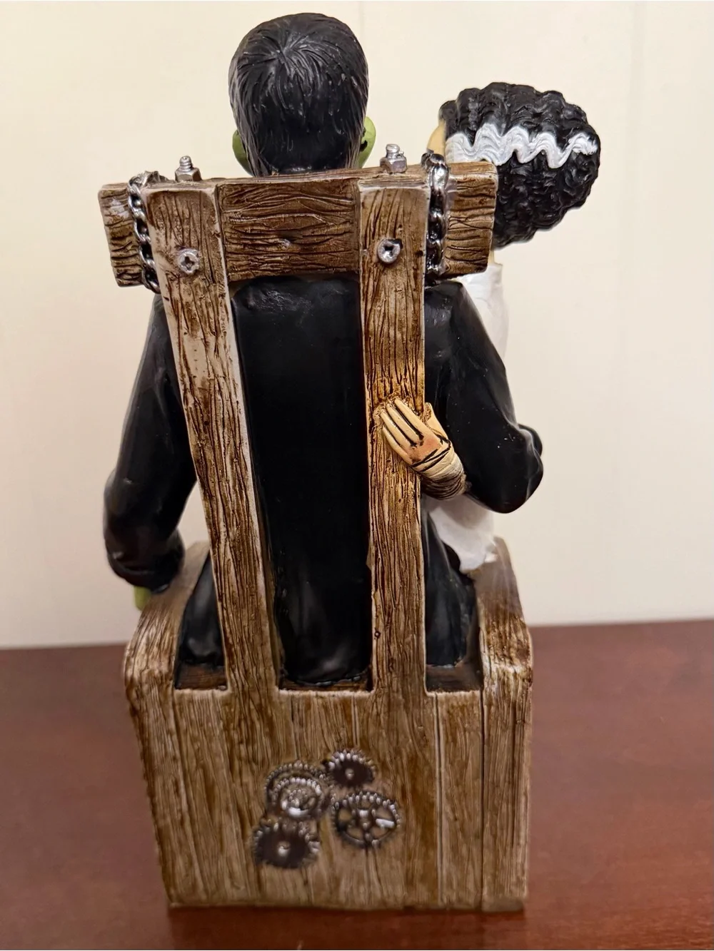 Bride of Frankenstein & Monster Resin Figurine Statue - Gothic Halloween EUC